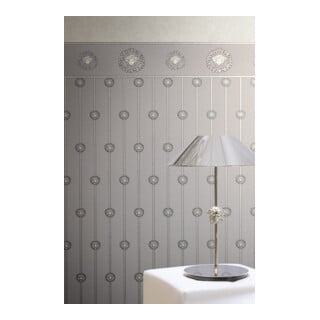 A.S. Création Vliestapete Versace 6 10,05 x 1,06 m Sockelbordüre Barock Silber Metallic