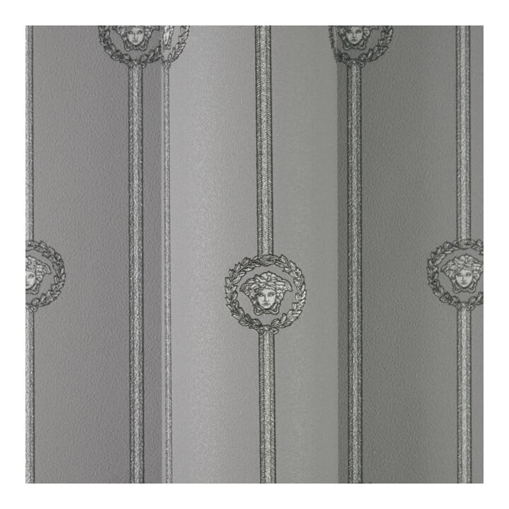 A.S. Création Vliestapete Versace 6 10,05 x 1,06 m Sockelbordüre Barock Silber Metallic