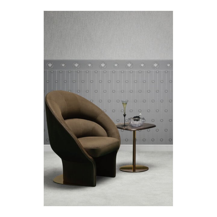 A.S. Création Vliestapete Versace 6 10,05 x 1,06 m Sockelbordüre Barock Silber Metallic