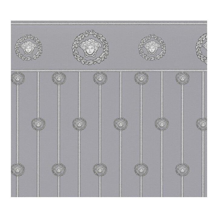 A.S. Création Vliestapete Versace 6 10,05 x 1,06 m Sockelbordüre Barock Silber Metallic