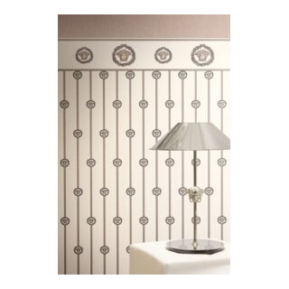 A.S. Création Vliestapete Versace 6 10,05 x 1,06 m Sockelbordüre Barock Weiß Beige Metallic