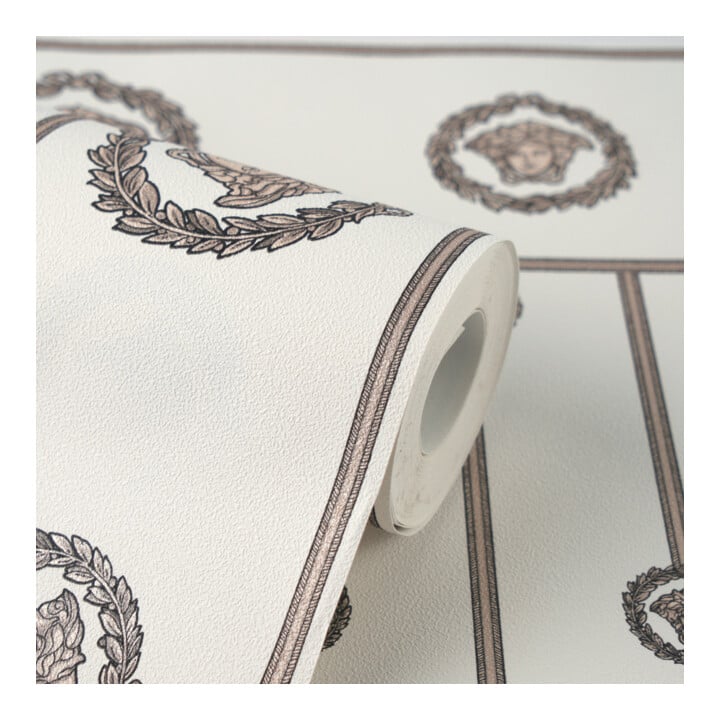 A.S. Création Vliestapete Versace 6 10,05 x 1,06 m Sockelbordüre Barock Weiß Beige Metallic