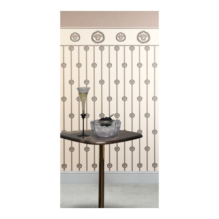 A.S. Création Vliestapete Versace 6 10,05 x 1,06 m Sockelbordüre Barock Weiß Beige Metallic