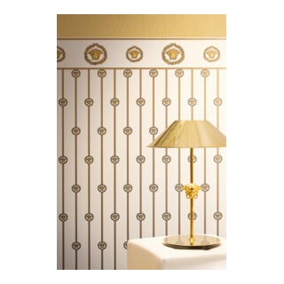 A.S. Création Vliestapete Versace 6 10,05 x 1,06 m Sockelbordüre Barock Weiß Gold Metallic