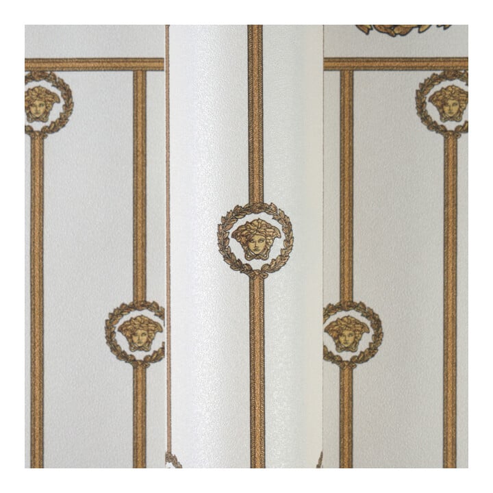 A.S. Création Vliestapete Versace 6 10,05 x 1,06 m Sockelbordüre Barock Weiß Gold Metallic
