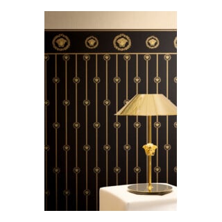 A.S. Création Vliestapete Versace 6 10,05 x 1,06 m Sockelbordüre Schwarz Gold Metallic Barock
