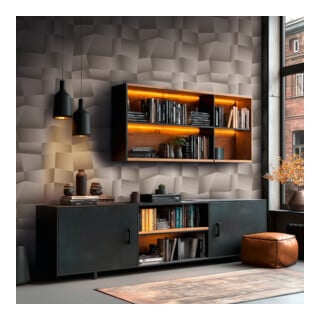 A.S. Création Vliestapete Vibes & Styles 10,05 x 0,53 m 3D Grau Metallic strukturiert