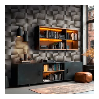 A.S. Création Vliestapete Vibes & Styles 10,05 x 0,53 m 3D Schwarz Metallic strukturiert