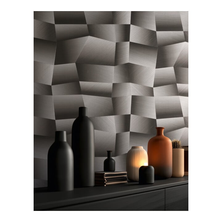 A.S. Création Vliestapete Vibes & Styles 10,05 x 0,53 m 3D Schwarz Metallic strukturiert