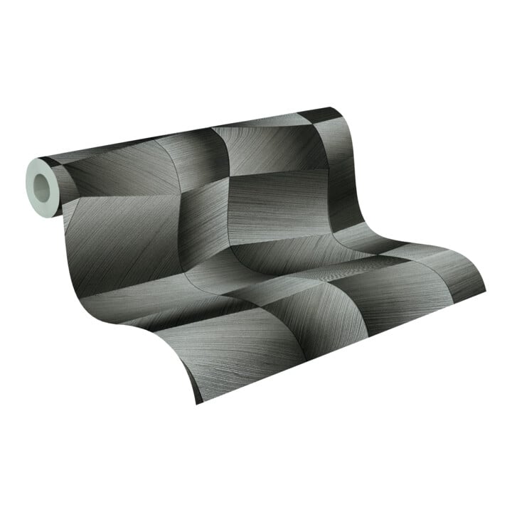 A.S. Création Vliestapete Vibes & Styles 10,05 x 0,53 m 3D Schwarz Metallic strukturiert