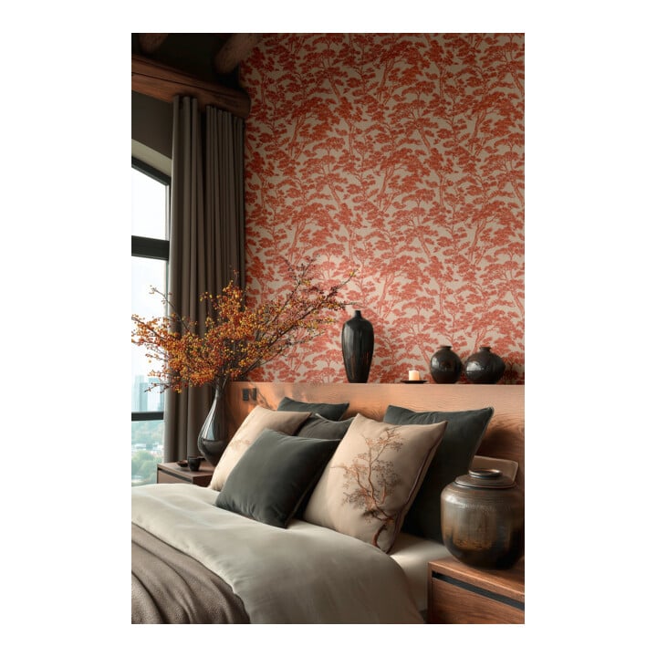 A.S. Création Vliestapete Vibes & Styles 10,05 x 0,53 m Asia Beige Rot leicht strukturiert