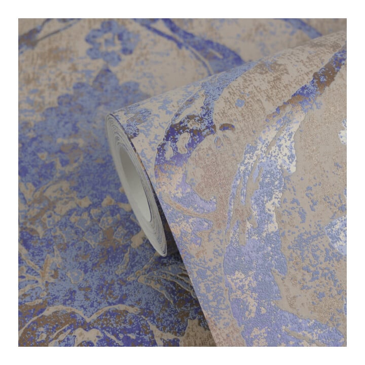A.S. Création Vliestapete Vibes & Styles 10,05 x 0,53 m Barock Blau Metallic strukturiert