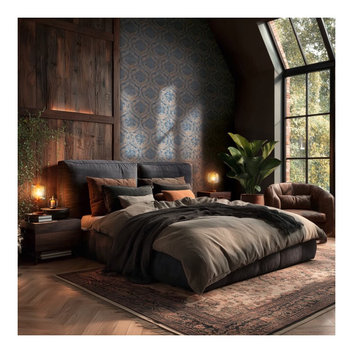 A.S. Création Vliestapete Vibes & Styles 10,05 x 0,53 m Barock Blau Metallic strukturiert
