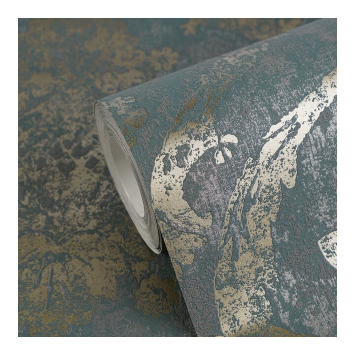 A.S. Création Vliestapete Vibes & Styles 10,05 x 0,53 m Barock Grün Metallic strukturiert