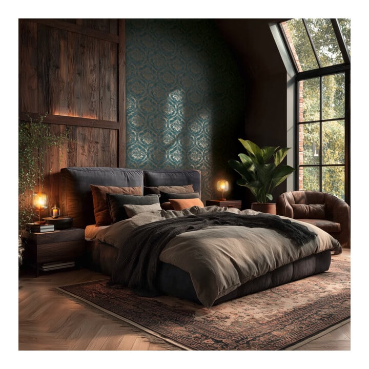 A.S. Création Vliestapete Vibes & Styles 10,05 x 0,53 m Barock Grün Metallic strukturiert