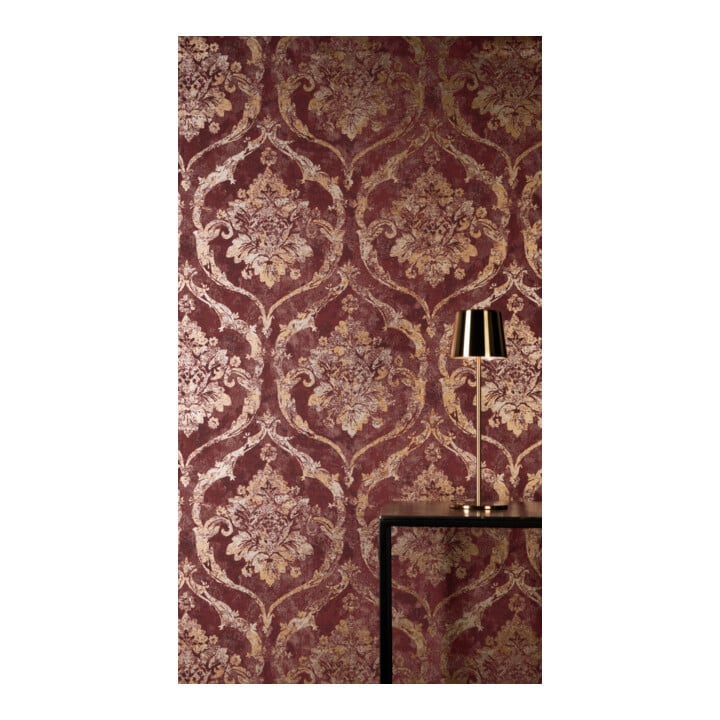 A.S. Création Vliestapete Vibes & Styles 10,05 x 0,53 m Barock Rot Metallic strukturiert