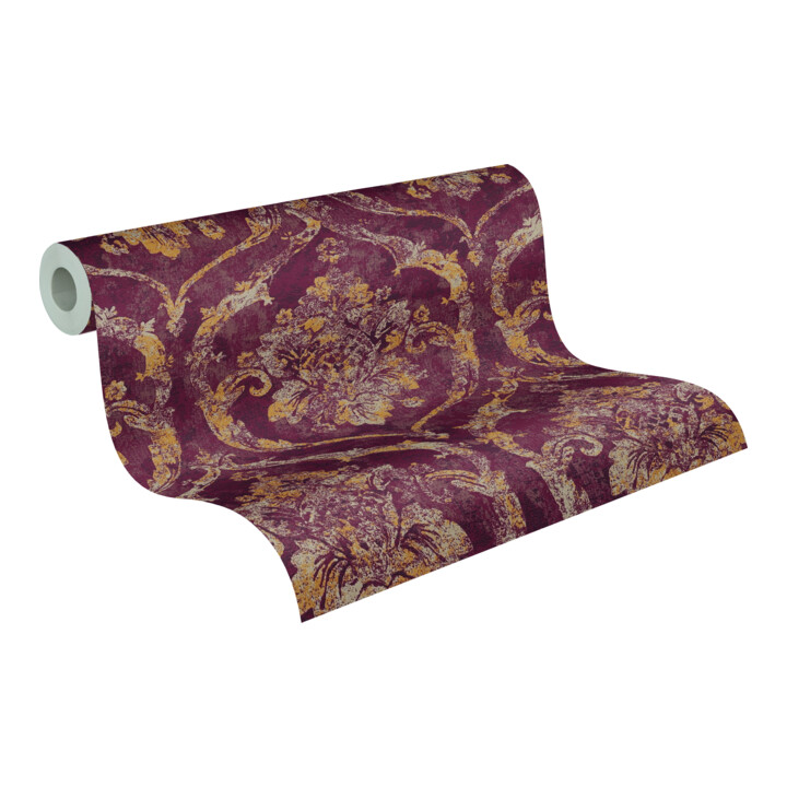 A.S. Création Vliestapete Vibes & Styles 10,05 x 0,53 m Barock Rot Metallic strukturiert