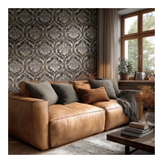 A.S. Création Vliestapete Vibes & Styles 10,05 x 0,53 m Barock Schwarz Metallic strukturiert