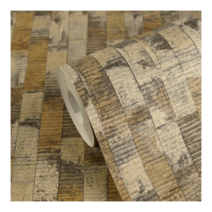 A.S. Création Vliestapete Vibes & Styles 10,05 x 0,53 m Braun Metallic strukturiert