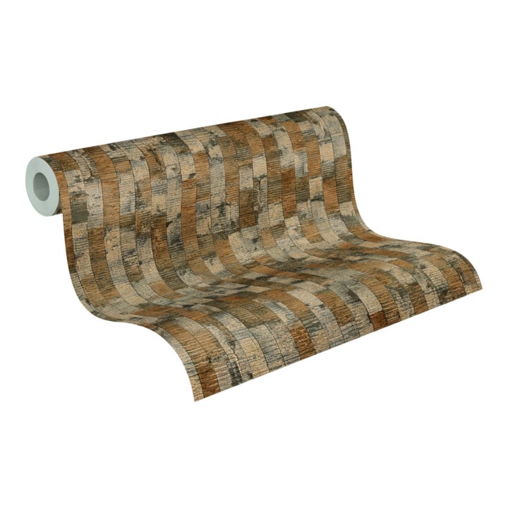 A.S. Création Vliestapete Vibes & Styles 10,05 x 0,53 m Braun Metallic strukturiert