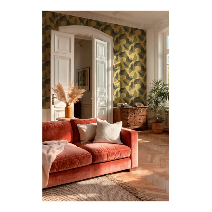 A.S. Création Vliestapete Vibes & Styles 10,05 x 0,53 m Dschungel Gelb Metallic strukturiert