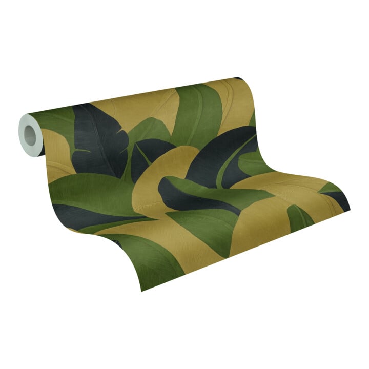 A.S. Création Vliestapete Vibes & Styles 10,05 x 0,53 m Dschungel Gelb Metallic strukturiert