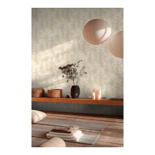 A.S. Création Vliestapete Vibes & Styles 10,05 x 0,53 m Floral Beige Glitzernd strukturiert