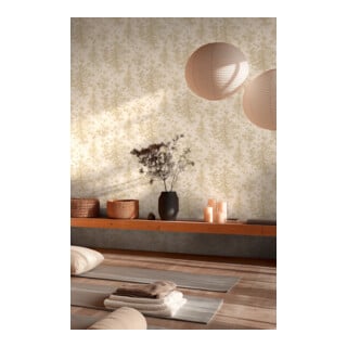 A.S. Création Vliestapete Vibes & Styles 10,05 x 0,53 m Floral Gelb Glitzernd strukturiert