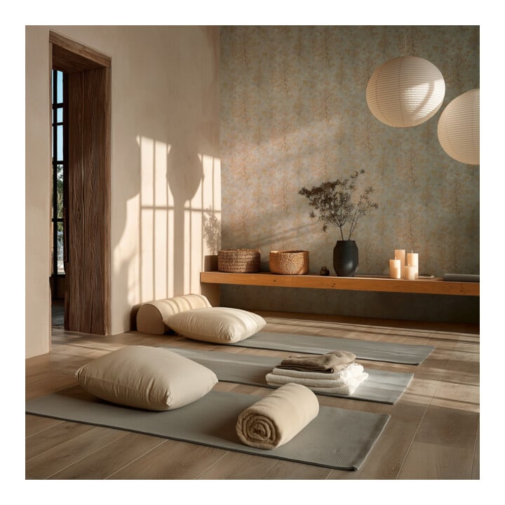A.S. Création Vliestapete Vibes & Styles 10,05 x 0,53 m Floral Grau Glitzernd strukturiert