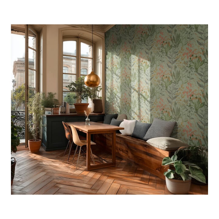 A.S. Création Vliestapete Vibes & Styles 10,05 x 0,53 m Gräser Grün Rosa leicht strukturiert