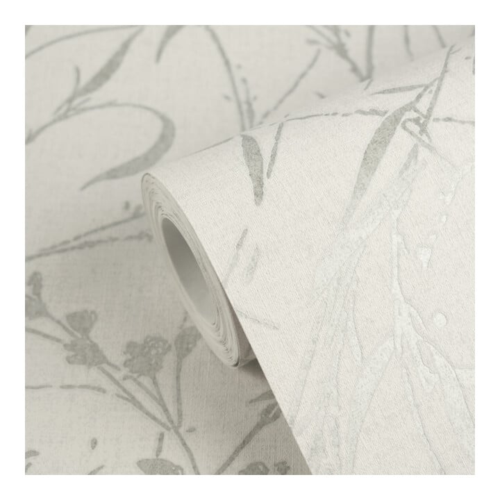 A.S. Création Vliestapete Vibes & Styles 10,05 x 0,53 m Grau Metallic mit Struktur Wildblumen