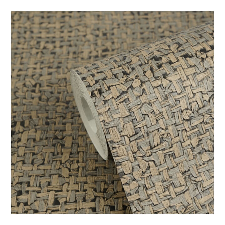 A.S. Création Vliestapete Vibes & Styles 10,05 x 0,53 m Rattan Braun Metallic strukturiert