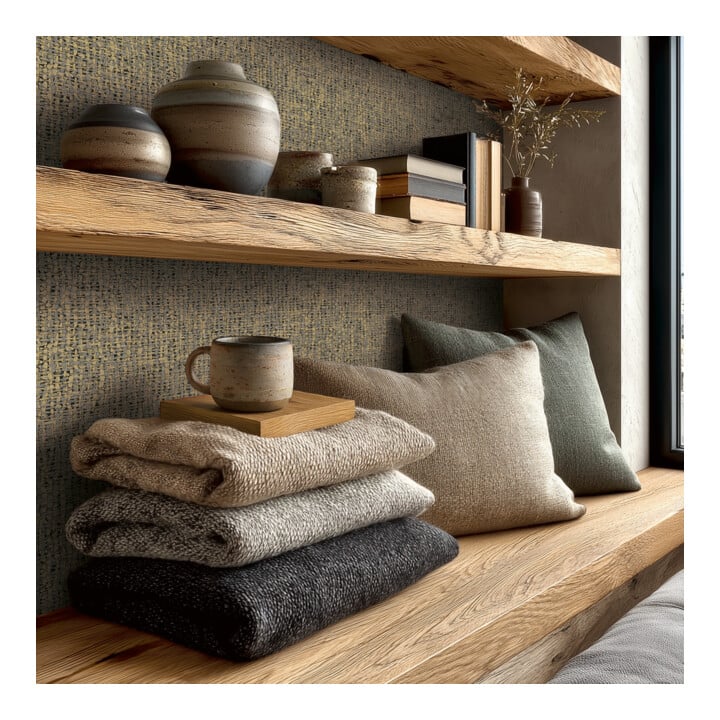 A.S. Création Vliestapete Vibes & Styles 10,05 x 0,53 m Rattan Braun Metallic strukturiert