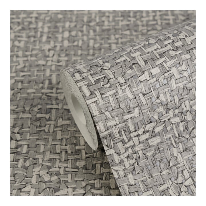 A.S. Création Vliestapete Vibes & Styles 10,05 x 0,53 m Rattan Grau Metallic strukturiert