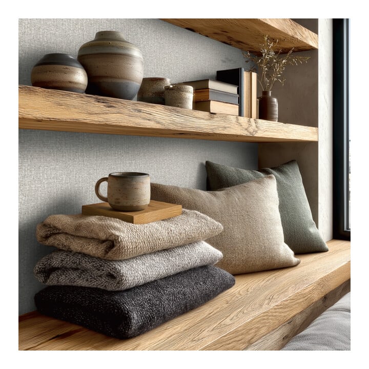 A.S. Création Vliestapete Vibes & Styles 10,05 x 0,53 m Rattan Hellgrau Metallic strukturiert
