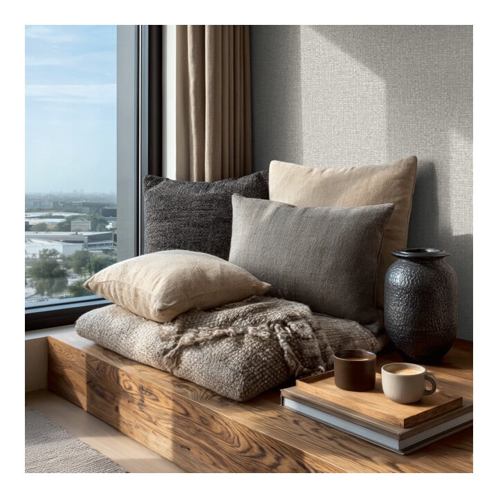 A.S. Création Vliestapete Vibes & Styles 10,05 x 0,53 m Rattan Hellgrau Metallic strukturiert
