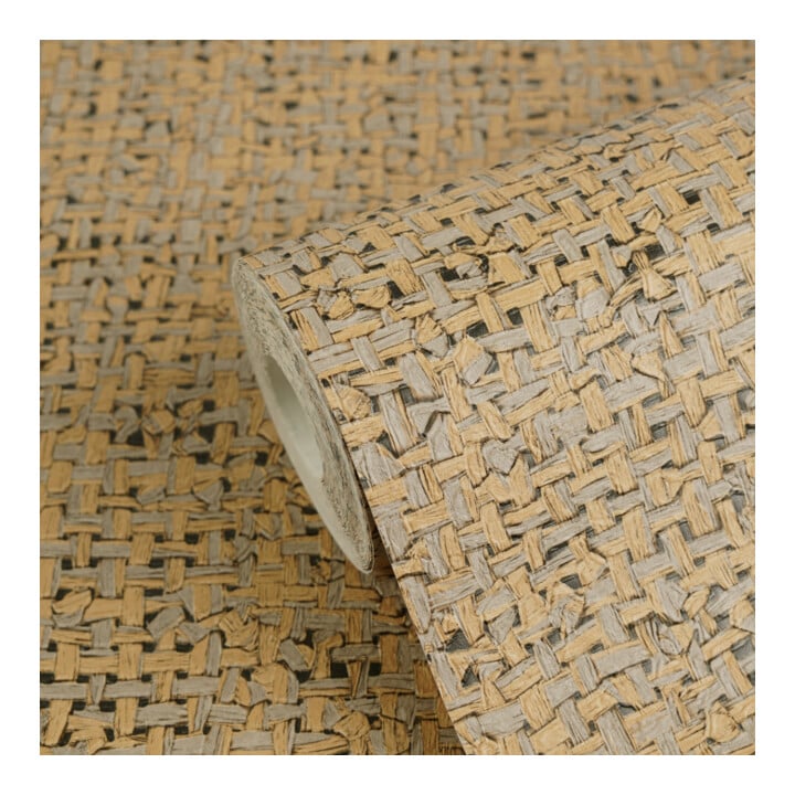 A.S. Création Vliestapete Vibes & Styles 10,05 x 0,53 m Rattan Orange Metallic strukturiert