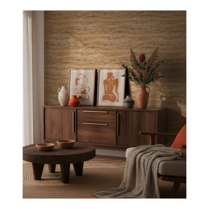A.S. Création Vliestapete Vibes & Styles 10,05 x 0,53 m Stein Beige Metallic strukturiert
