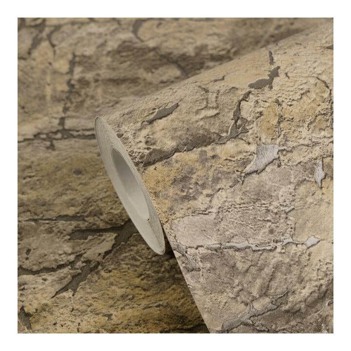 A.S. Création Vliestapete Vibes & Styles 10,05 x 0,53 m Stein Braun Metallic strukturiert