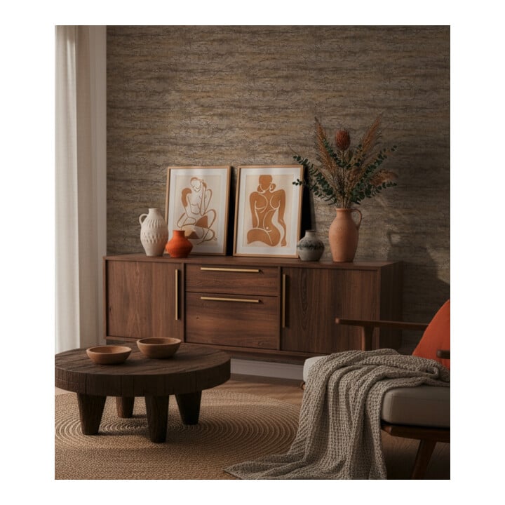 A.S. Création Vliestapete Vibes & Styles 10,05 x 0,53 m Stein Braun Metallic strukturiert