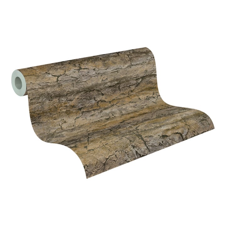 A.S. Création Vliestapete Vibes & Styles 10,05 x 0,53 m Stein Braun Metallic strukturiert