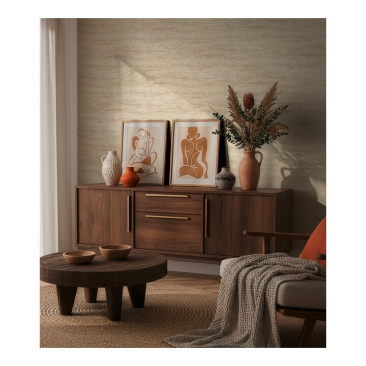 A.S. Création Vliestapete Vibes & Styles 10,05 x 0,53 m Stein Creme Metallic strukturiert