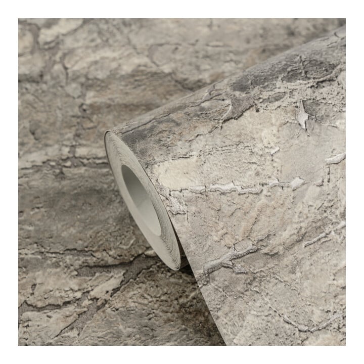 A.S. Création Vliestapete Vibes & Styles 10,05 x 0,53 m Stein Grau Metallic strukturiert