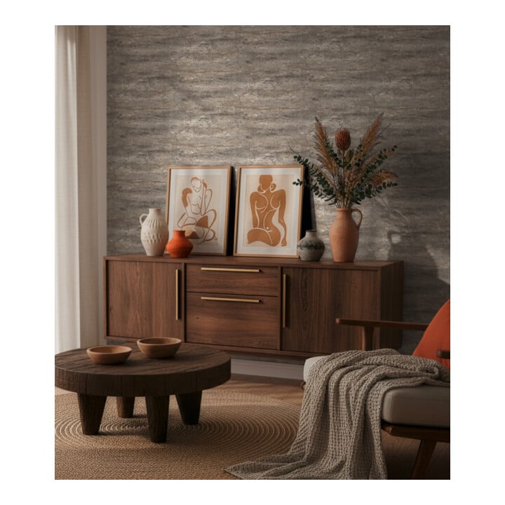A.S. Création Vliestapete Vibes & Styles 10,05 x 0,53 m Stein Grau Metallic strukturiert