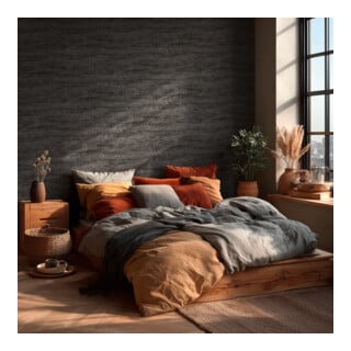 A.S. Création Vliestapete Vibes & Styles 10,05 x 0,53 m Stein Schwarz Metallic strukturiert