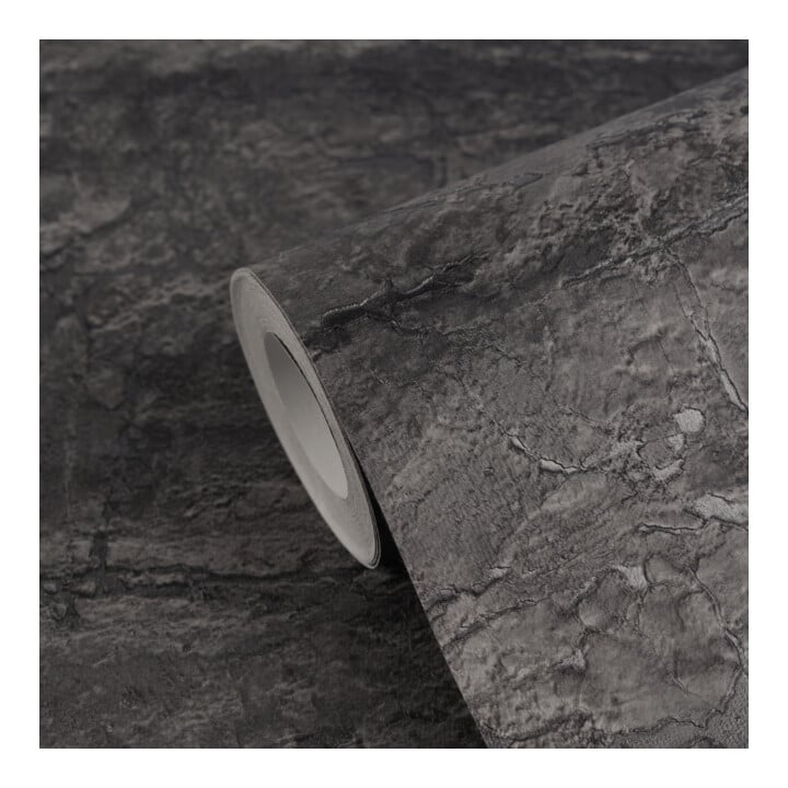 A.S. Création Vliestapete Vibes & Styles 10,05 x 0,53 m Stein Schwarz Metallic strukturiert