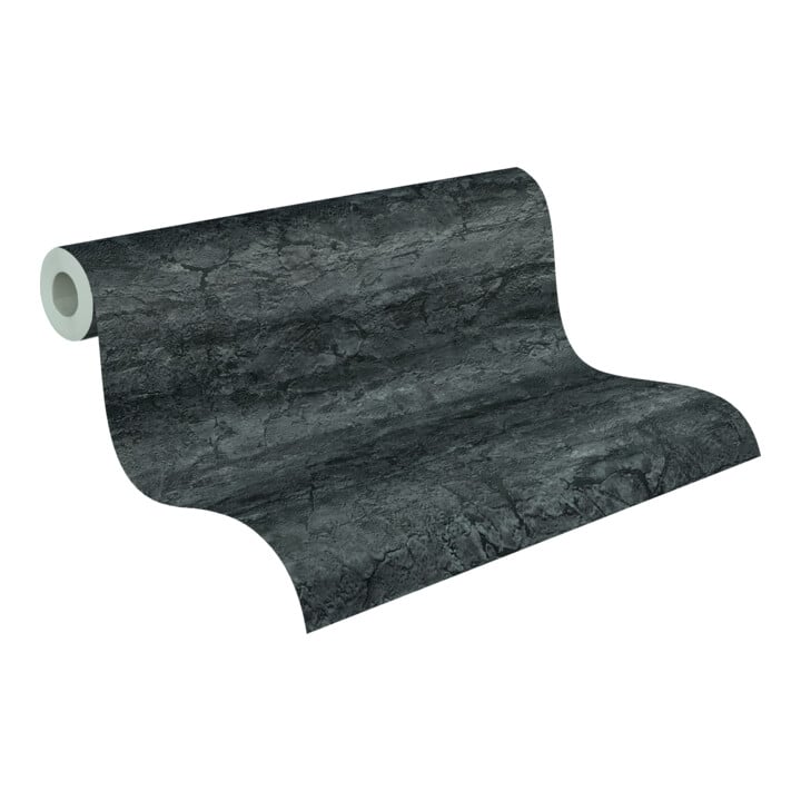 A.S. Création Vliestapete Vibes & Styles 10,05 x 0,53 m Stein Schwarz Metallic strukturiert