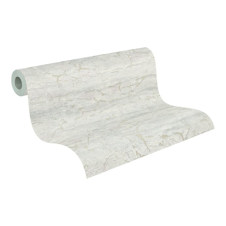 A.S. Création Vliestapete Vibes & Styles 10,05 x 0,53 m Stein Weiß Metallic strukturiert