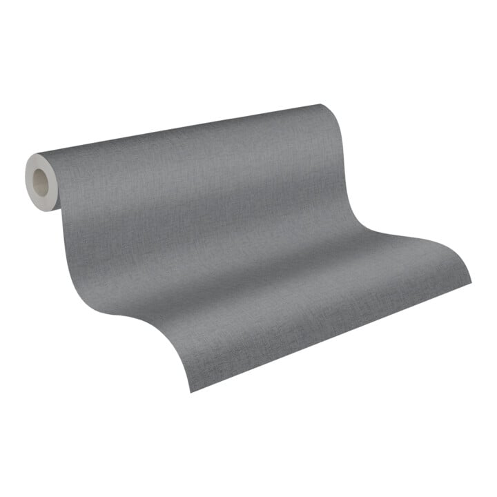 A.S. Création Vliestapete Vibes & Styles 10,05 x 0,53 m Uni Anthrazit leicht strukturiert