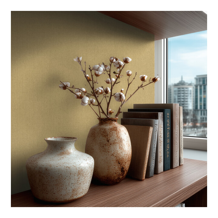 A.S. Création Vliestapete Vibes & Styles 10,05 x 0,53 m Uni Beige Gold leicht strukturiert